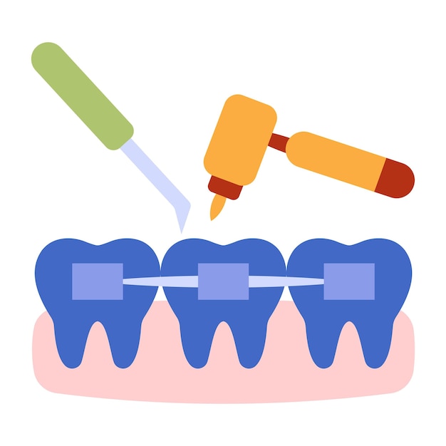 Vector icono de diseño creativo de perforación de dientes