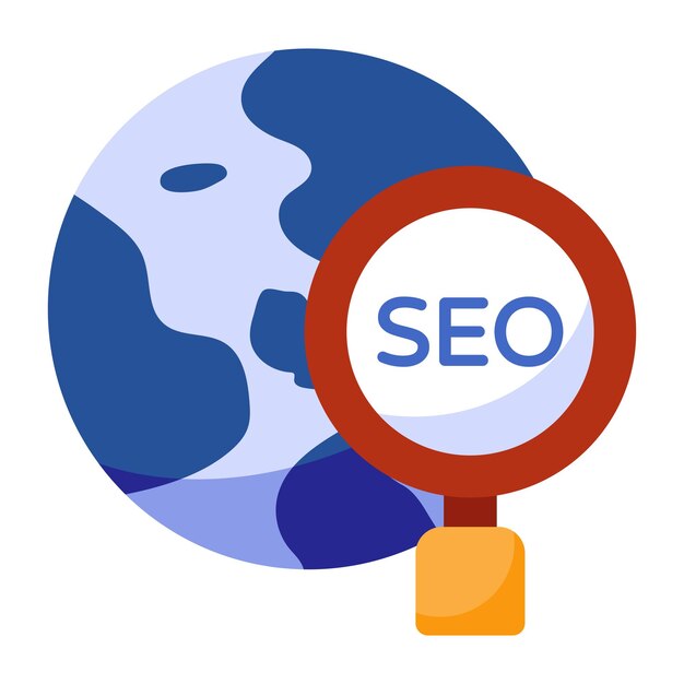 Icono de diseño editable del análisis de SEO