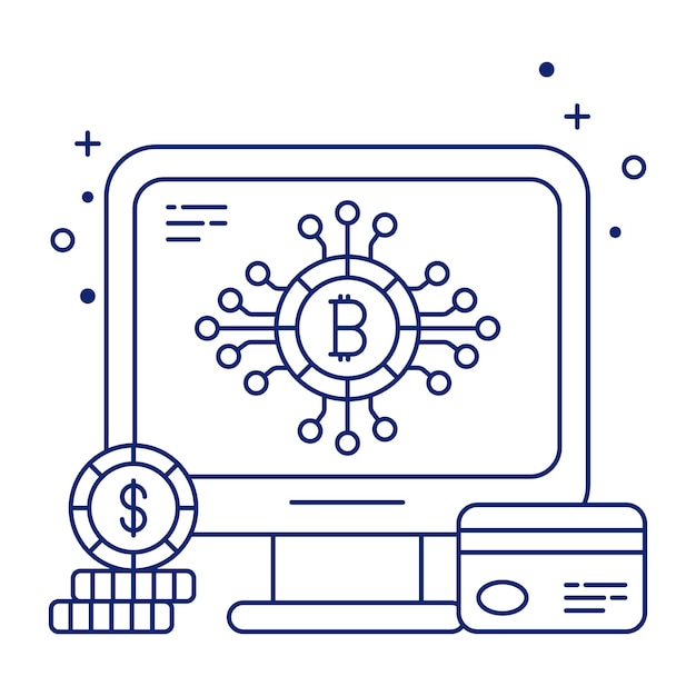 Icono de diseño editable de bitcoin en línea
