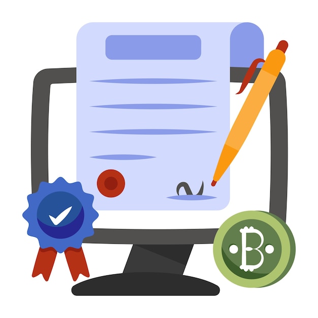 Icono de diseño editable del contrato de bitcoin