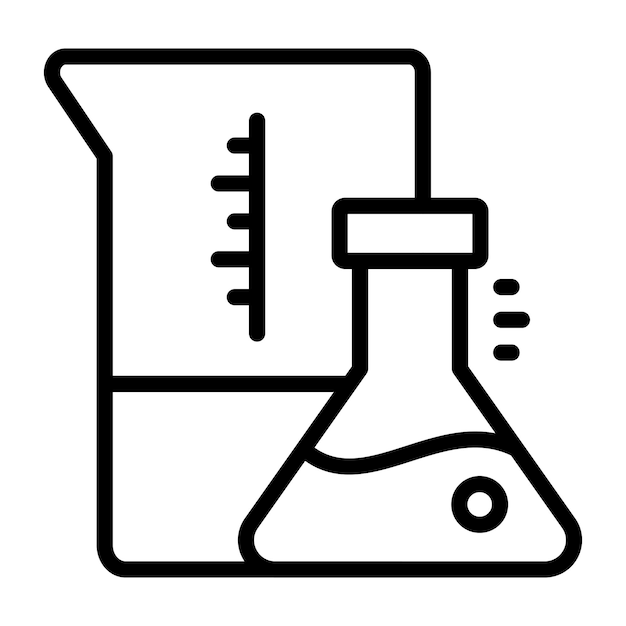 Un icono de diseño editable de frasco químico con vector de experimento de tubo de ensayo