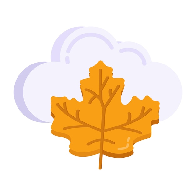 Icono de diseño editable de la hoja de la nube