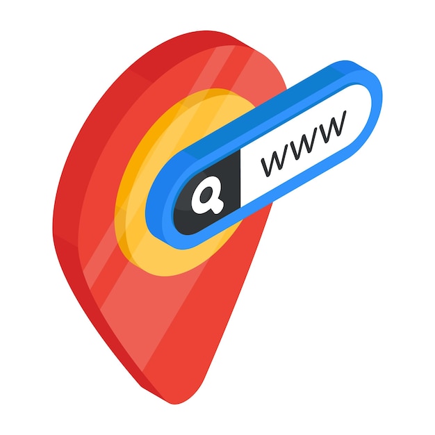 Icono de diseño editable de la ubicación de búsqueda