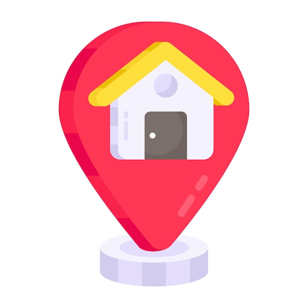 Vector icono de diseño editable de la ubicación del hogar
