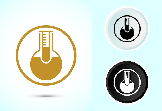 Icono de diseño de frasco de laboratorio Ilustración de icono de frasko químico para aplicaciones y sitios web Color blanco y negro