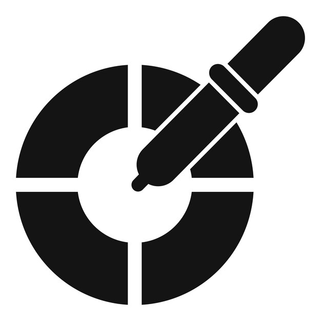 Icono de diseño gráfico con bolígrafo y objetivo