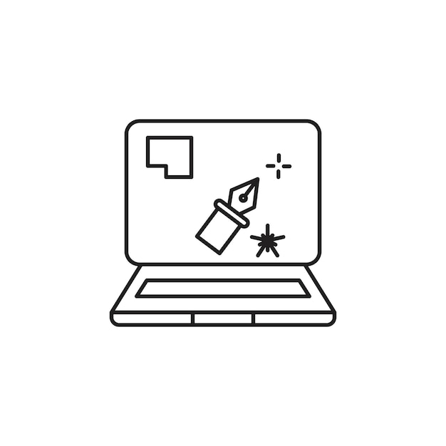 Ícono de diseño gráfico Ilustración de línea delgada plana vectorial