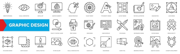 Icono de diseño gráfico Proceso creativo Composición visual Arte digital Elementos gráficos