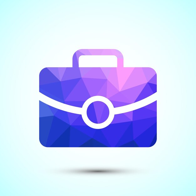 Icono del diseño del icono del maletín Ilustración del icono de la bolsa para aplicaciones y sitios web de estilo low poly