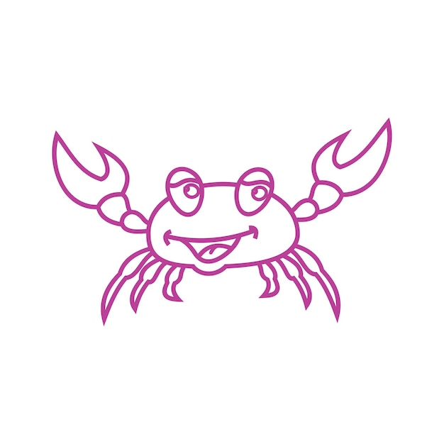 Icono de diseño de ilustración de vector de cangrejo