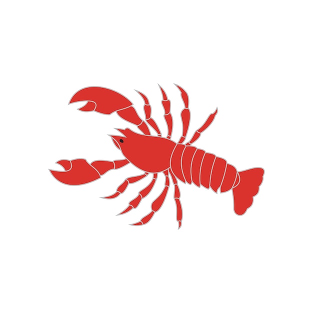 Icono de diseño de ilustración de vector de langosta