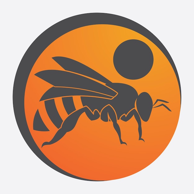 Icono de diseño de ilustraciones de logotipo de abeja