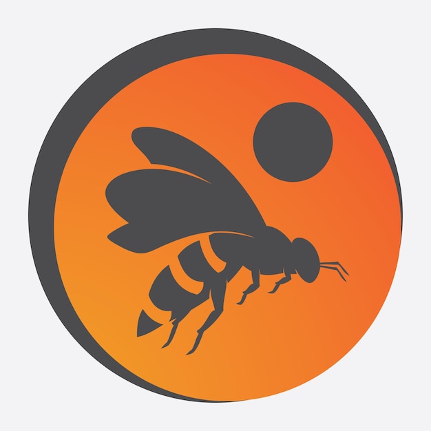 Icono de diseño de ilustraciones de logotipo de abeja