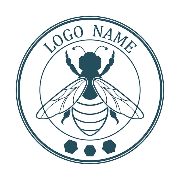 Icono de diseño de ilustraciones de logotipo de abeja