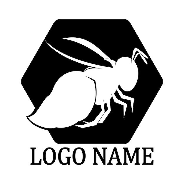 Icono de diseño de ilustraciones de logotipo de abeja