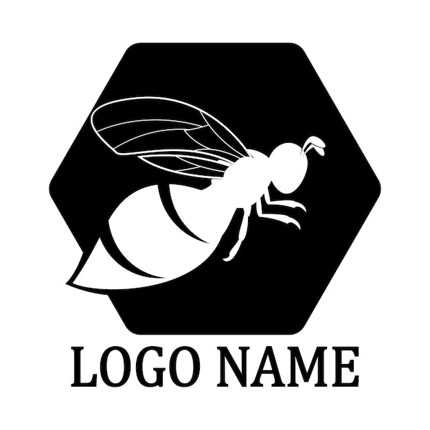 Icono de diseño de ilustraciones de logotipo de abeja