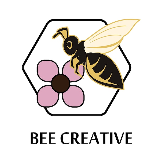 Icono de diseño de ilustraciones de logotipo de abeja