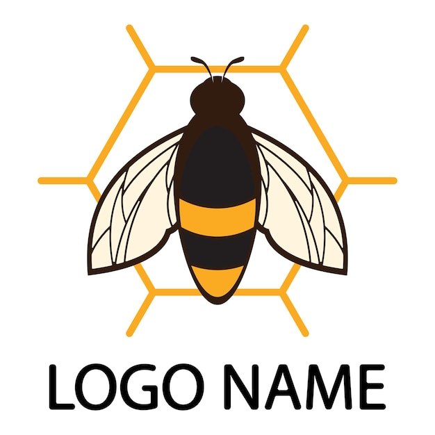 Icono de diseño de ilustraciones de logotipo de abeja