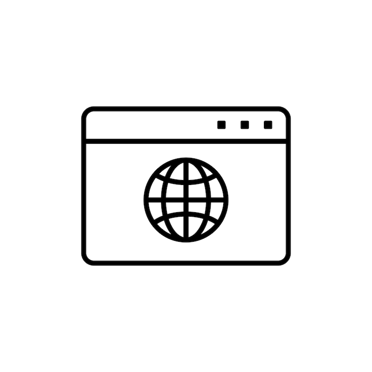 Vector icono de diseño de interfaz de usuario del sitio web aislado en fondo blanco