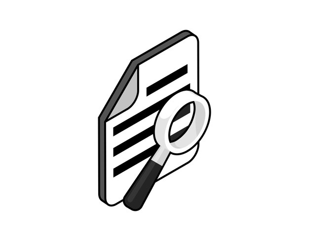 Icono de diseño isométrico de búsqueda Ilustración web vectorial Concepto colorido 3d