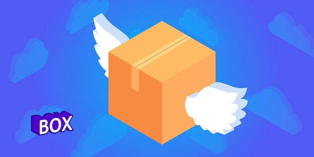 Icono de diseño isométrico de caja Ilustración web vectorial Concepto colorido 3d