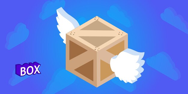 Icono de diseño isométrico de caja Ilustración web vectorial Concepto colorido 3d