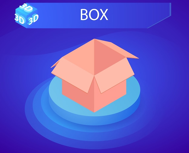 Icono de diseño isométrico de caja ilustración web vectorial concepto colorido 3d