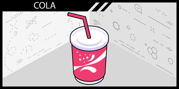 Icono de diseño isométrico de cola Ilustración web vectorial Concepto colorido 3d