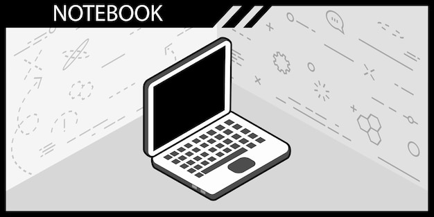 Icono de diseño isométrico del cuaderno Ilustración web vectorial Concepto colorido 3d