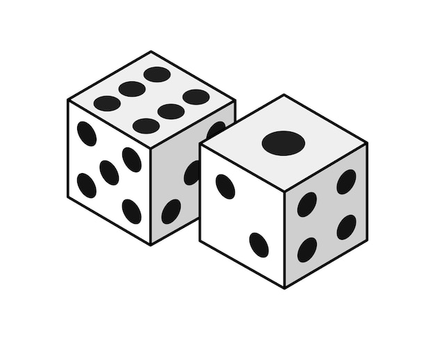 Icono de diseño isométrico en dados Ilustración web vectorial Concepto colorido 3d