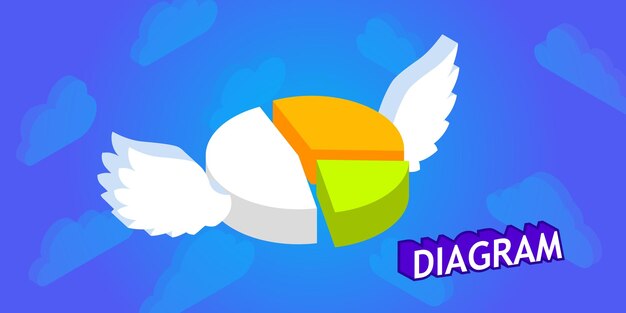 Icono de diseño isométrico de diagrama Ilustración web vectorial Concepto colorido 3d