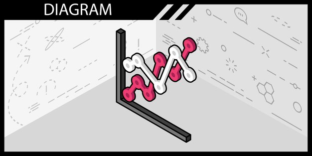 Icono de diseño isométrico de diagrama Ilustración web vectorial Concepto colorido 3d