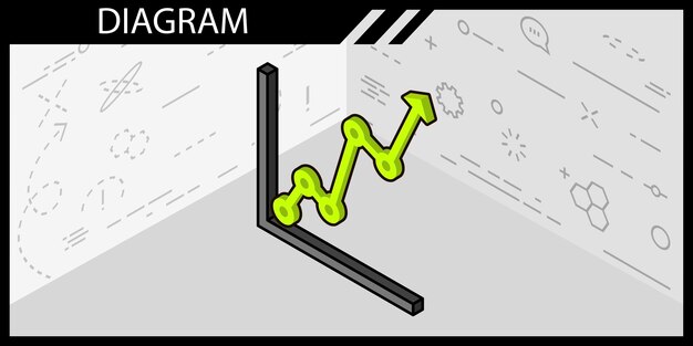 Icono de diseño isométrico de diagrama Ilustración web vectorial Concepto colorido 3d