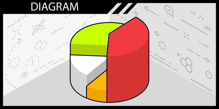 Vector icono de diseño isométrico de diagrama ilustración web vectorial concepto colorido 3d