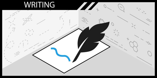 Icono de diseño isométrico de escritura Ilustración web vectorial Concepto colorido 3d