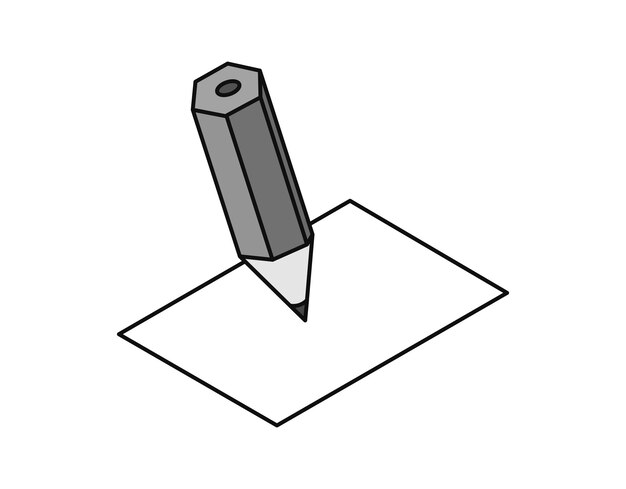 Icono de diseño isométrico de escritura Ilustración web vectorial Concepto colorido 3d
