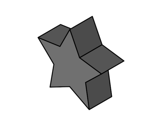 Icono de diseño isométrico estrella Vector web ilustración 3d concepto colorido