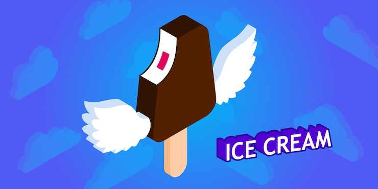 Vector icono de diseño isométrico de helado ilustración web vectorial concepto colorido 3d
