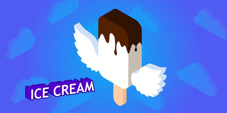 Vector icono de diseño isométrico de helado ilustración web vectorial concepto colorido 3d