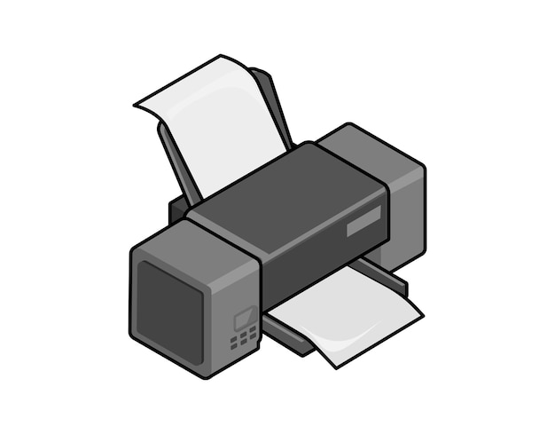 Icono de diseño isométrico de impresora Ilustración web vectorial Concepto colorido 3d