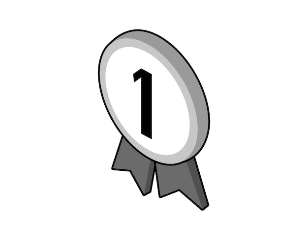Icono de diseño isométrico de medalla Ilustración web vectorial Concepto colorido 3d
