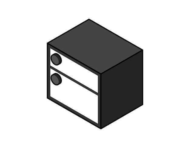 Icono de diseño isométrico de mesita de noche Ilustración web vectorial Concepto colorido 3d