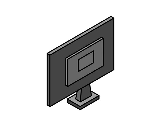 Icono de diseño isométrico del monitor Ilustración web vectorial Concepto colorido 3d