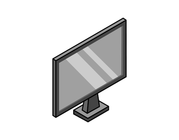 Icono de diseño isométrico del monitor Ilustración web vectorial Concepto colorido 3d