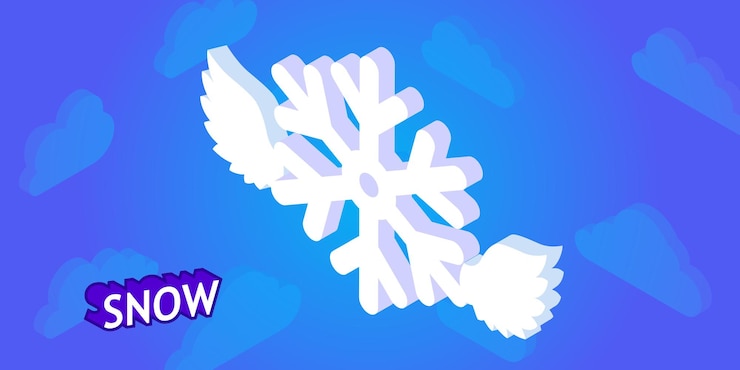 Vector icono de diseño isométrico de nieve ilustración web vectorial concepto colorido 3d