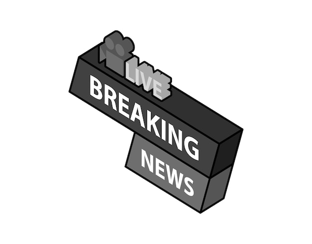 Icono de diseño isométrico de noticias Ilustración web vectorial Concepto colorido 3d