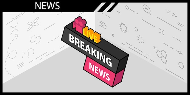 Icono de diseño isométrico de noticias Ilustración web vectorial Concepto colorido 3d