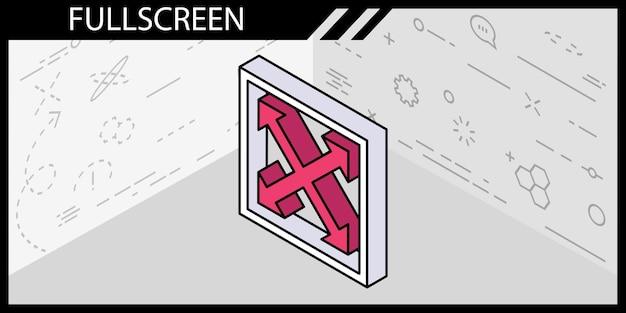 Icono de diseño isométrico de pantalla completa Ilustración web vectorial Concepto colorido 3d