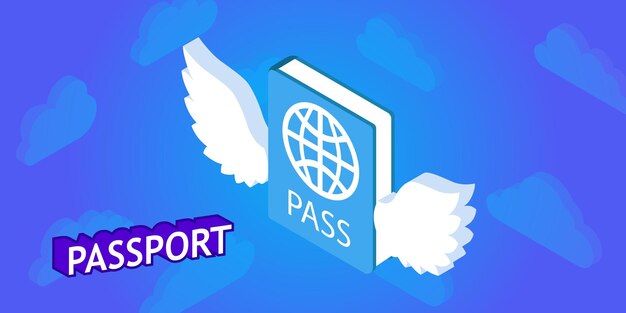 Icono de diseño isométrico de pasaporte Ilustración web vectorial Concepto colorido 3d