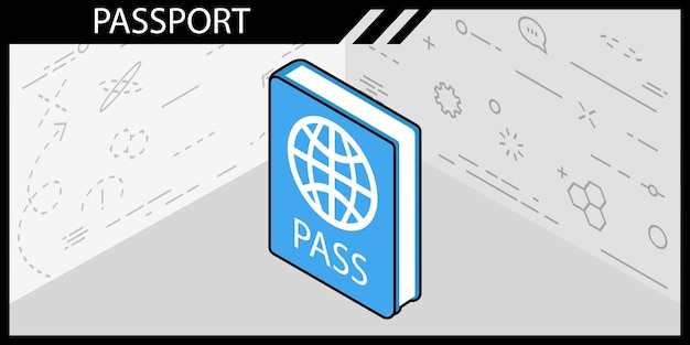 Icono de diseño isométrico de pasaporte Ilustración web vectorial Concepto colorido 3d